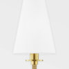 Ripley 1-Light Wall Sconce, Aged Brass Frame, White Shade