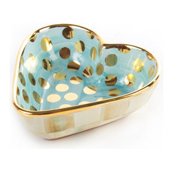 Parchment Check Heart Bowl - Small | MacKenzie-Childs - Serving Utensils