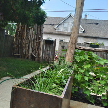 Sunken Patio & Black Locust Climbing Wall- Milwaukee, WI