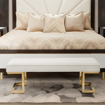 Belmont Place Bed Bench Cream/Bright Gold