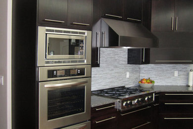 Example of a minimalist kitchen design in Vancouver
