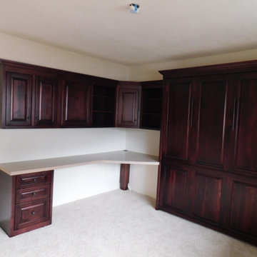 Traditional Murphy Wall Bed with Hidden Leg, Side Nightstand Bookcase