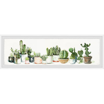 "Cactus Club II" Framed Painting Print, 30"x10"