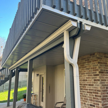Completed Waterproof Underdeck Ceiling System | Delta Metals Reverse Bend in Gla