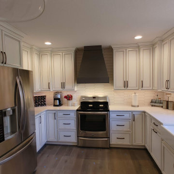 Kitchen Major Remodel Geneseo, IL Koch Ivory Umber Highlights MSI Quartz