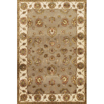 Pasargad Agra Collection Hand-Knotted Silk & Wool Area Rug, 4'1"x6'2"