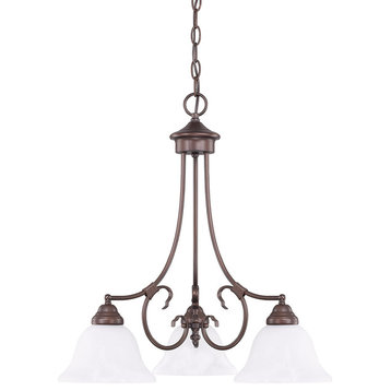 Hometown 3 Light Chandelier, Bronze