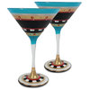 Mosaic Chalk Martini Glasses, Set of 2