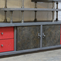Lanz Reclaimed Wooden & Galvanised Pipe Freestanding Wardrobe with Storage - Wardrobe Storage Solutions