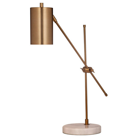 Danielle Task Lamp - Brass Finish/White Marble