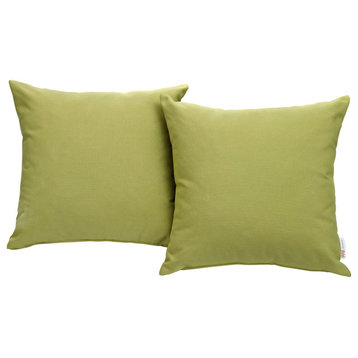 Convene 2-Piece Outdoor Wicker Rattan Pillow Set, Peridot