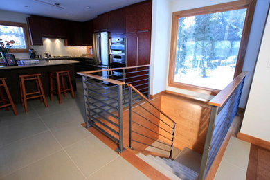 Inspiration for a contemporary staircase remodel in Minneapolis