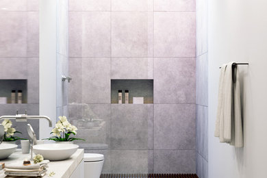 Innenraumvisualisierungen zeigen modernes Badezimmer