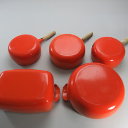 bater&iacute;a de cocina metal esmaltado naranja - Cookware Sets