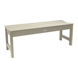 Highwood USA - Lehigh Picnic Bench, Whitewash, 4' - Outdoor Benches