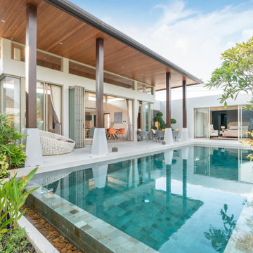 Beautiful Pool With Outdoor and Indoor Seating Area, Modern House, Remodeling Id