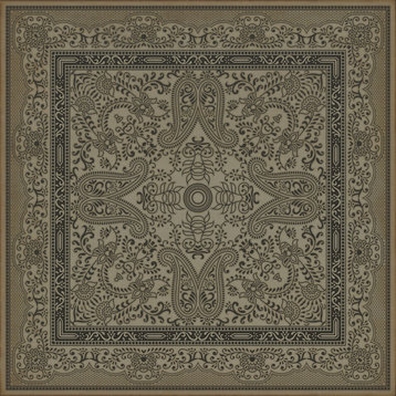 Pattern 76 Borogrove 96x96 Vintage Vinyl Floorcloth