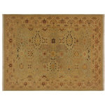 Bareens Designer Rugs - Guhm Pak Persian Pearline Blue/Beige Wool Rug - 4'8'' x 7'1'' - Designed with mesmerizing intricacy and gorgeous color palette, this hand-knotted masterpiece demonstrates the beauty and electrifying thrill of Pak Persian art. These meticulously hand-knotted Pak-Persian rug is made with pure wool and features breathtaking traditional, transitional, and tribal designs in bold luxurious color pallets. Known for their intricate designs these rugs are a reproduction of Persian rugs, made in Pakistan with unique Mughal designs. Made by master weavers using the same Persian texture, design and dying technique, we wanted to produce the most significant manifestation of Persian art, life, and culture. This rug is most famous for its exceptional quality, incredible designs, patterns, and vibrant rich color. Pak-Persian rugs made with Persian weave with high knot counts, which enables the high intricacy and detail found in the patterns are also referred to as "State of art", each color adds a rich beautiful detail in the artwork of this rug. The design, color, and beautiful chromatic composition with a vibrant sheen with intricate designs, exude beauty, elegance, and quality make this rug a masterpiece of its own.