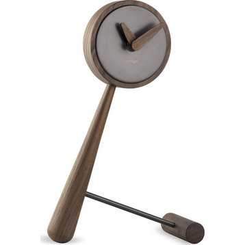 Nomon Mini Puntero T Table Clock Walnut/Brass