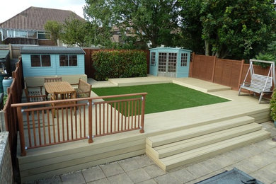 Composite Decking with Hidden Fixings and Artificial Turf