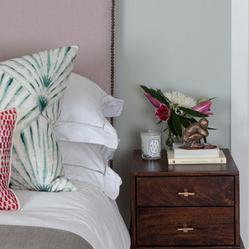 Bedside table and bedroom decor in Chelsea, London