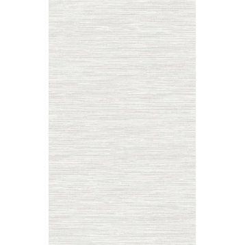 Metallic Grasscloth like Textured Wallpaper, White, Double Roll