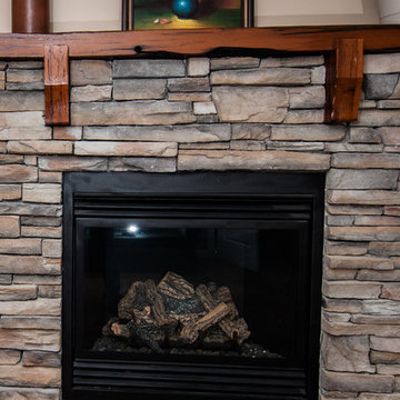 Redwood mantel