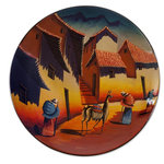 NOVICA - Andean Village Ceramic Plate, Peru - Proficient manipulation of color, shade and shape by the skillful Francisco Guerrero distinguish this decorative ceramic plate. With an enchanting array of colors, this piece makes a vibrant addition to any home interior.