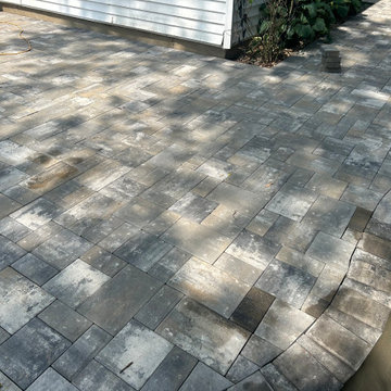 Merrick | Traditional New Nicolock Paver Patio, Fiberon Decking, and Landscaping