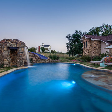 Stone Oasis - Luxury Swimming Pool with Grotto and Slide - Dallas, TX