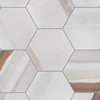 Matter Hex Canvas Bone Red Porcelain Floor and Wall Tile