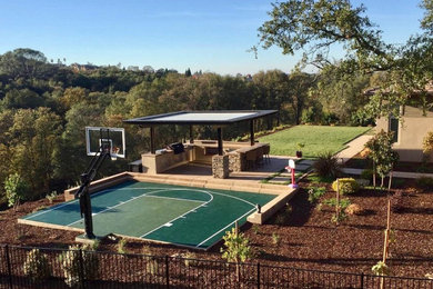 Inspiration for a mid-sized backyard outdoor sport court in Sacramento.