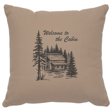 Image Pillow 16x16 Welcome Cabin Cotton Alabaster