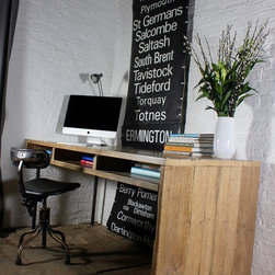 Louise Reclaimed Scaffolding Board & Pipe Industrial Style Desk with Storage - Drawing Tables