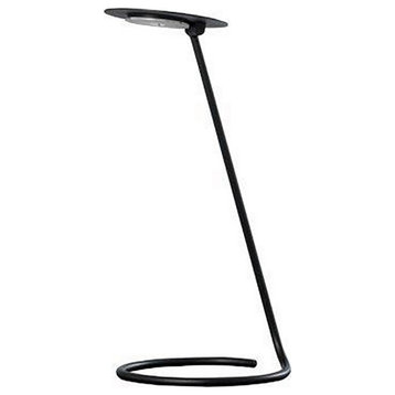 Benzara BM240386 Desk Lamp With Pendulum Style and Flat Saucer Shade, Black
