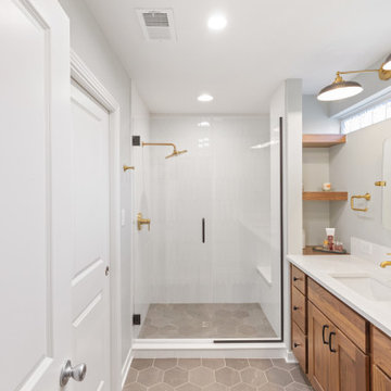 Modern Classic Primary Bath Remodel Leawood, KS