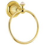 Bronces Mestre - Artica Swarovski towel ring . Luxury towel holder. Hand towel holder, Polished 24k Gold Plated - Regency Style is a refined interpretation of French art and architecture from the XIV century that incorporates an aesthetic of harmony and elegance of artistic and decorative pieces.