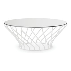 Velletri White 92cm Solid Wood Indoor Coffee Table by Glid Studio for Huset - Coffee Tables