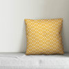 Yellow Lattice Pattern Throw Pillow Cover, 16"x16"