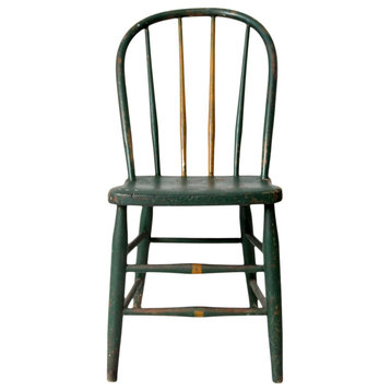 Consigned, Antique Green Bow Back Windsor Chair