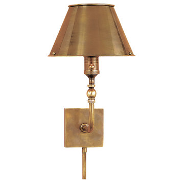 Swivel Head Wall Lamp in Hand-Rubbed Antique Brass