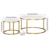 Watson Round Nested Coffee Table with Faux Marble Top in Gold