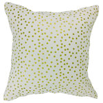 BohoCHIC Maui - Ivory Gold Polka Dot Pillow Cover by BohoCHIC Maui - Enhance your bedroom, sitting room, or office with this ivory and gold foil print polka dot pillow cover with lined ivory organza back. Envelope opening. Made in Maui. (Does not include insert).