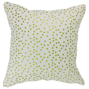 Ivory Gold Polka Dot Pillow Cover by BohoCHIC Maui