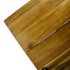 GDF Studio Leonardo Outdoor Teak Finish Acacia Wood Barstools With Iron Frame, S