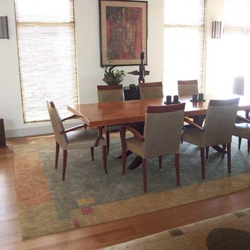 Dining Room in Ultra-Modern Beach Front House With Eucalyptus Flooring