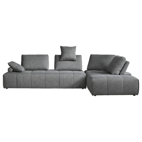 Divani Casa Edgar Modern Gray Fabric Modular Sectional Sofa