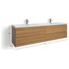 The Beacon Bathroom Vanity, Double Sink, 84", Natural Oak, Wall Mounted