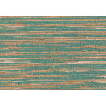 Keiko Aqua Grasscloth Wallpaper Bolt