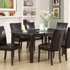 Monarch Specialties 1739BR Leather Dining Chair in Dark Brown (Set of 2)